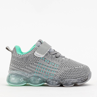 Šedé dětské sportovní boty s mátovými detaily Dons - Footwear
