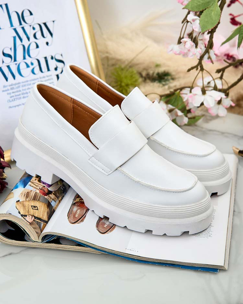 Мокасини Жіночі Aura Білі на Платформі - Елегантні та Зручні, Еко Шкіра