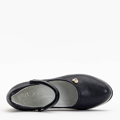 Námořnické modré dívčí boty s páskem Doubi - Obuv