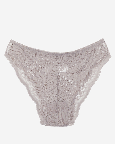 Šedé krajkové kalhotky pro ženy, slipy - Spodní prádlo
