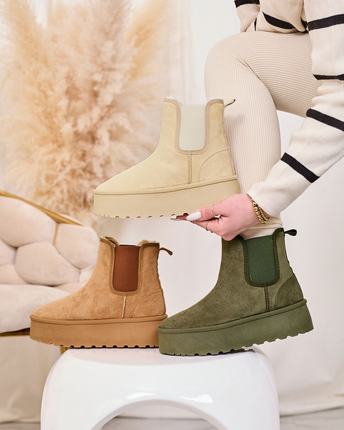 Royalfashion Бежеві жіночі черевики на платформі Stiellsia