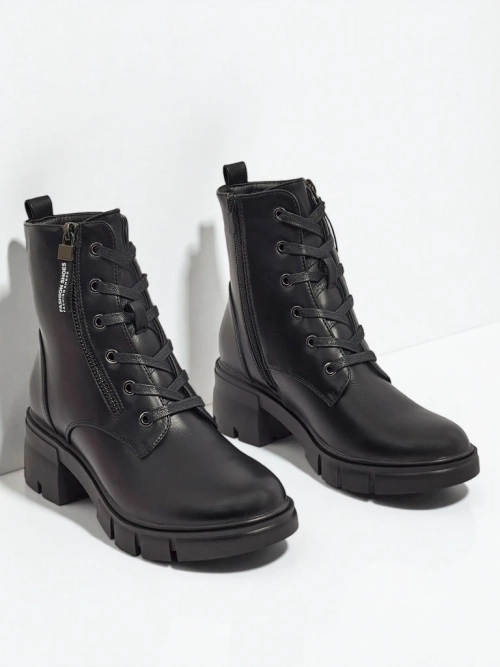 Еко шкіряні шнуровані ботільйони жіночі Nomelira