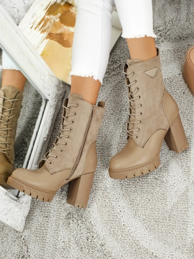 Dámské kotníkové boty eko semišové na sloupku Event Bramble