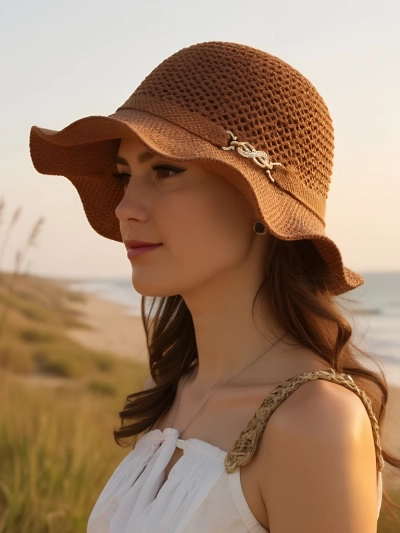 Royalfashion Dámský klobouk s vlnitým okrajem Wave Breeze