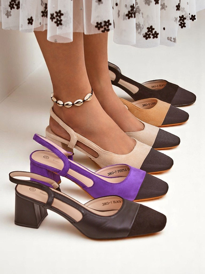 Royalfashion Жіночі туфлі-човники на низькому каблуці з декоративним носком Eleganzo