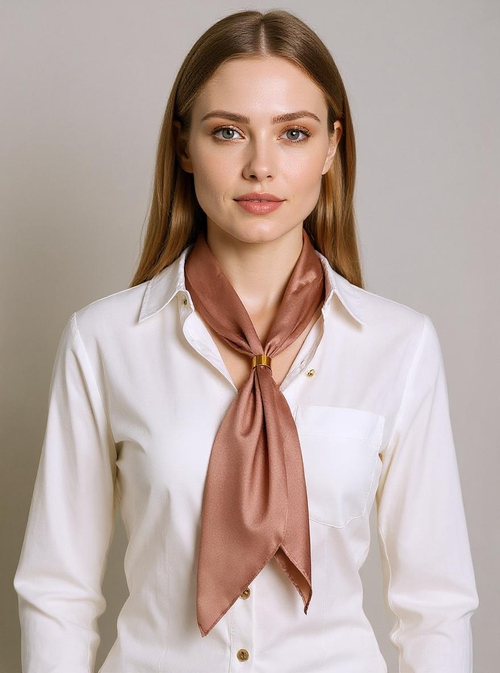 Apollonia Темно-коричнева Жіноча Хустка з Поліестеру Сатинового 69x66 см