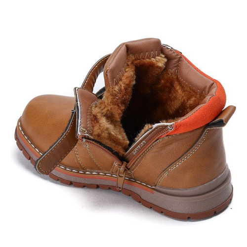 Chłopięce botki w kolorze brązowym Aron - Obuwie