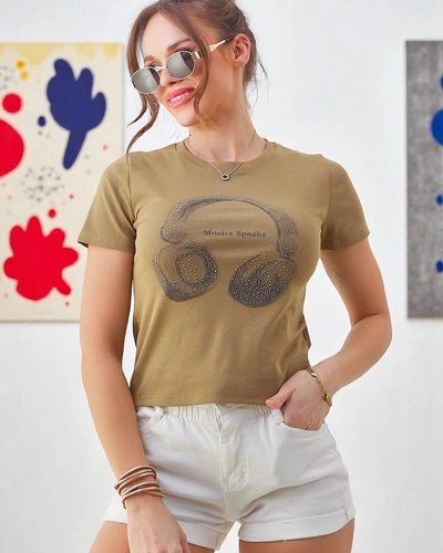 Royalfashion Dámské bavlněné tričko s potiskem Music Speaking