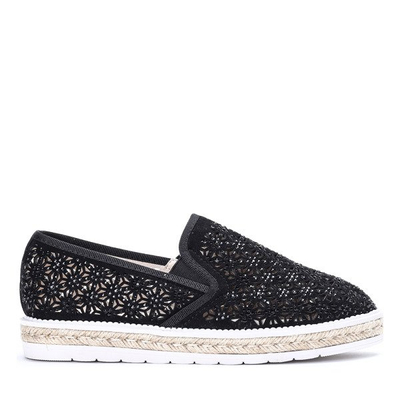 Czarne, tenisówki slip on - Obuwie