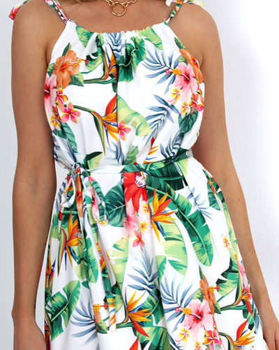 Dámské bílé vzorované letní šaty - Oblečení