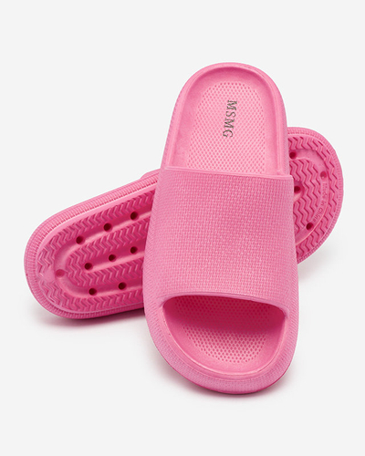 Жіночі гумові шльопанці Royalfashion Fuchsia з тисненням Okeris