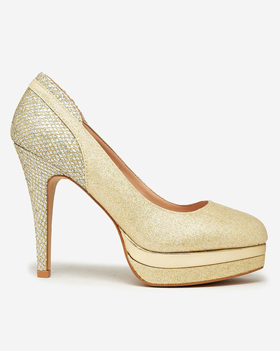 Royalfashion Жіночі туфлі-човники Salysso з золотим глітером
