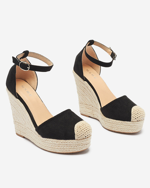 Royalfashion Чорні жіночі босоніжки Meylasi на платформі