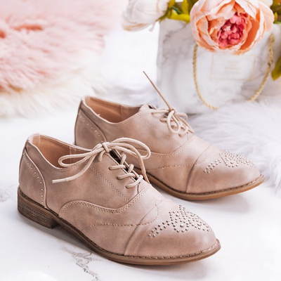 Růžové boty s plochými podpatky a nýtovými nýty - boty 1