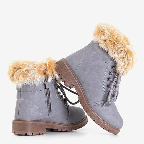 Сірі дитячі черевики з хутром Zendisq - Взуття
