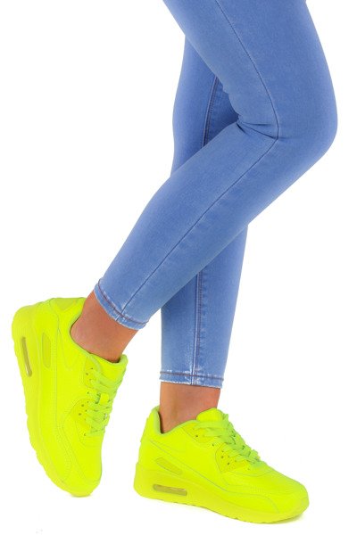 Sportowe obuwie w kolorze limonkowym - Obuwie
