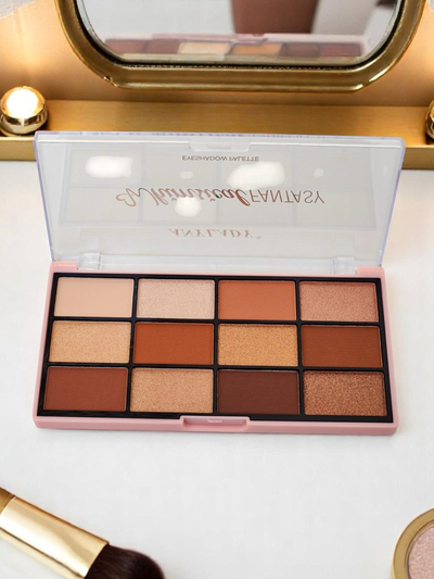ANYLADY Paleta 12 očních stínů s třpytivým a matným finishem Golden Chocolate Fudge