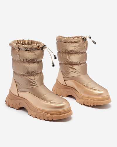 Рожево-золоті жіночі стьобані зимові черевики Dessi