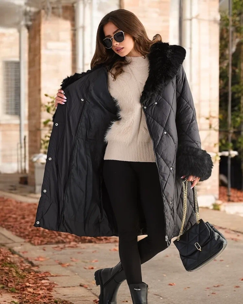 Жіноча стьобана зимова куртка Royalfashion