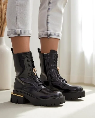 Royalfashion Dámské pracovní kožené kotníkové boty Tesiolle