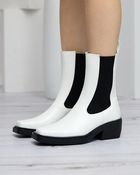 Bílé dámské vysoké slip on boty Darran - Obuv