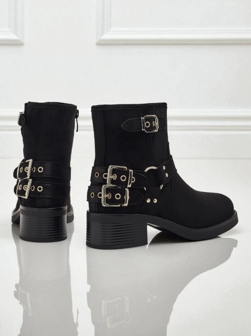 Жіночі ботильйони з екозамші з пряжками Valtos