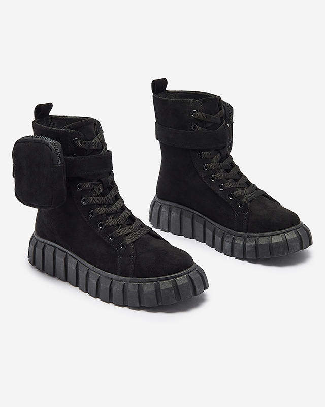 Dámské kozačky se sáčkem v černé barvě Sauups- Obuv