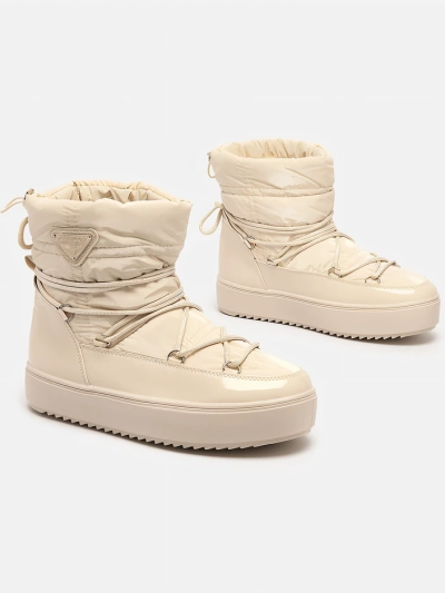 Royalfashion Dámské nazouvací boty a'la snow boots v béžové barvě Vevnose