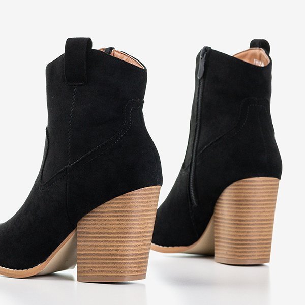 Černé dámské boty a'la kovbojské boty Vitella - Footwear