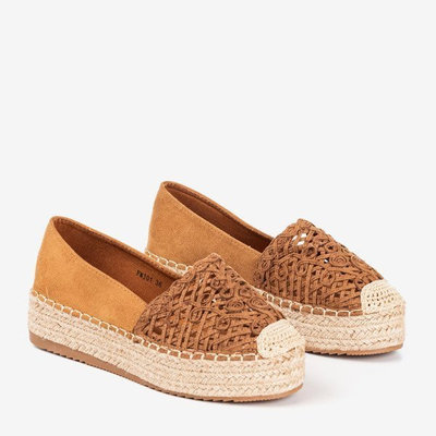OUTLET Hnědé espadrilky na platformě Lepusa - Obuv