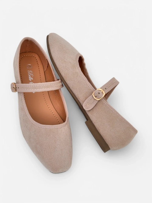 Royalfashion жіночі балетні туфлі з еко-замші з ремінцем Ernie