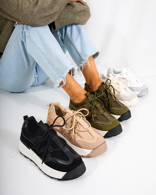 OUTLET Чорне жіноче спортивне взуття на вищій підошві Kanislo - Взуття