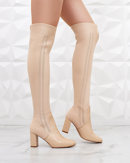 Royalfashion Жіночі чоботи-сліпони вище коліна Nolera