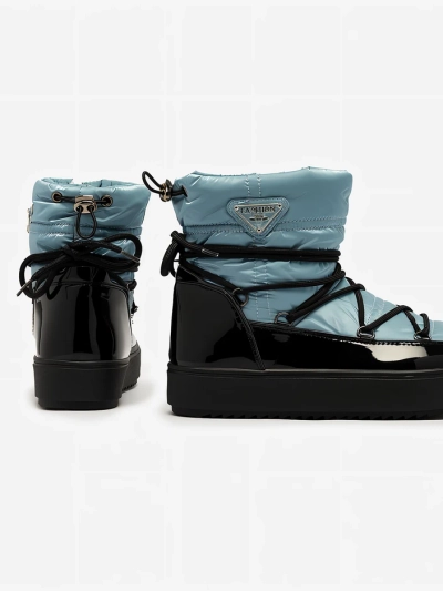 Royalfashion Dámské nazouvací boty a'la snow boots v modré barvě Vevnose