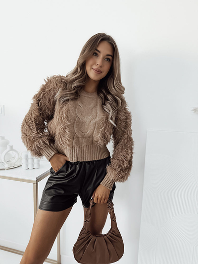 Светр жіночий короткого плетіння Royalfashion Ecru