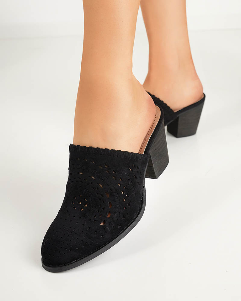 Černé dámské boty na vysokém podpatku Aqarion - Obuv