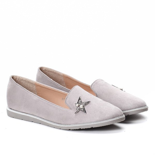Szare, baleriny z gwiazdką - Obuwie