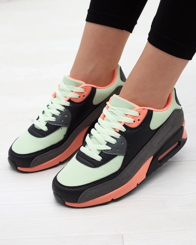 Сіро-зелені жіночі спортивні туфлі з кольоровими вставками Renerix - Взуття