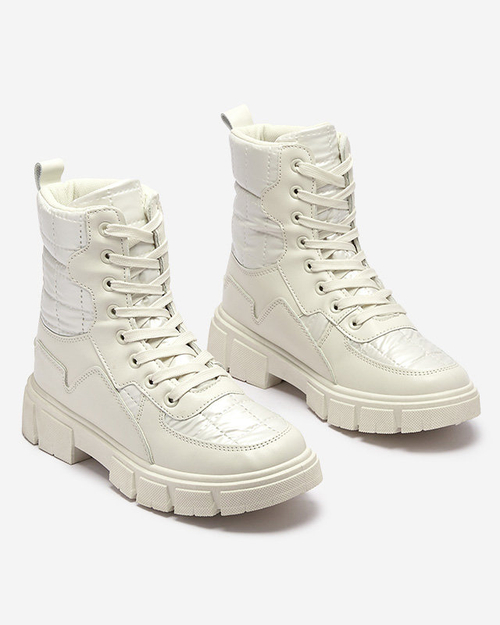 Calista Жіноче Взуття Модні Плоскі Черевики Кремові