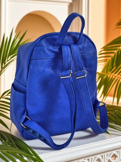 Жіночий рюкзак Callisto Royal Blue — великий, модний з екошкіри із замком