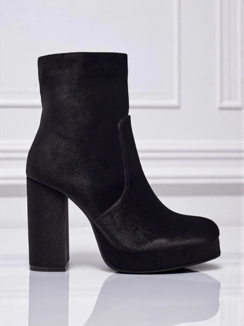 Ботильйони жіночі на підборах-стовпчику а-ля Велюр Miss