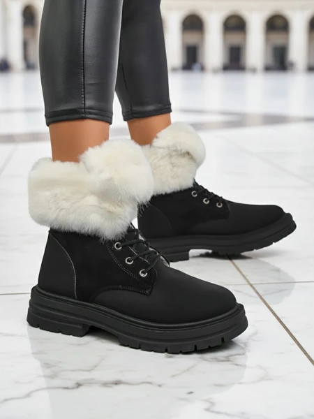 Royalfashion Dámské kotníkové boty s kožešinovým podšívkou Nasaha