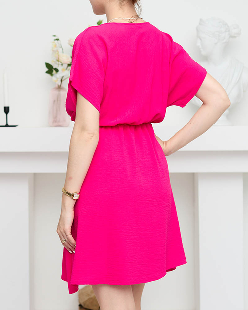 Жіноча сукня кольору фуксія з декоративним ланцюжком - Одяг