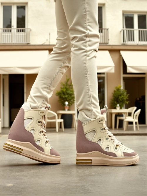 Royalfashion Високі спортивні черевики для жінок з прихованим каблуком Oblaffi