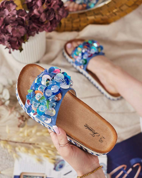 Жіночі шльопанці Royalfashion Loassa зі стразами
