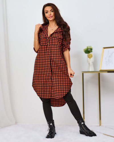 Сукня жіноча в клітинку Royalfashion Orange