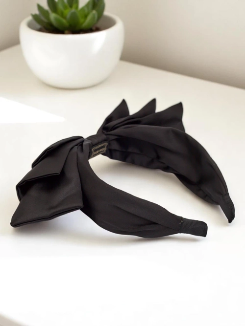 Royalfashion Атласний обруч для волосся з бантом Celine