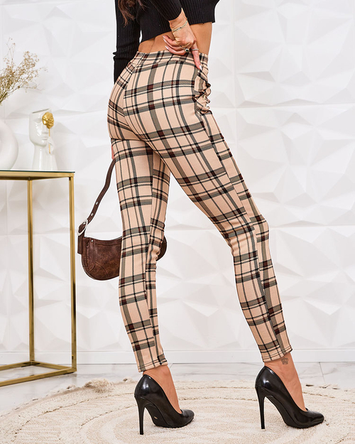 Royalfashion Утеплені картаті жіночі лосини