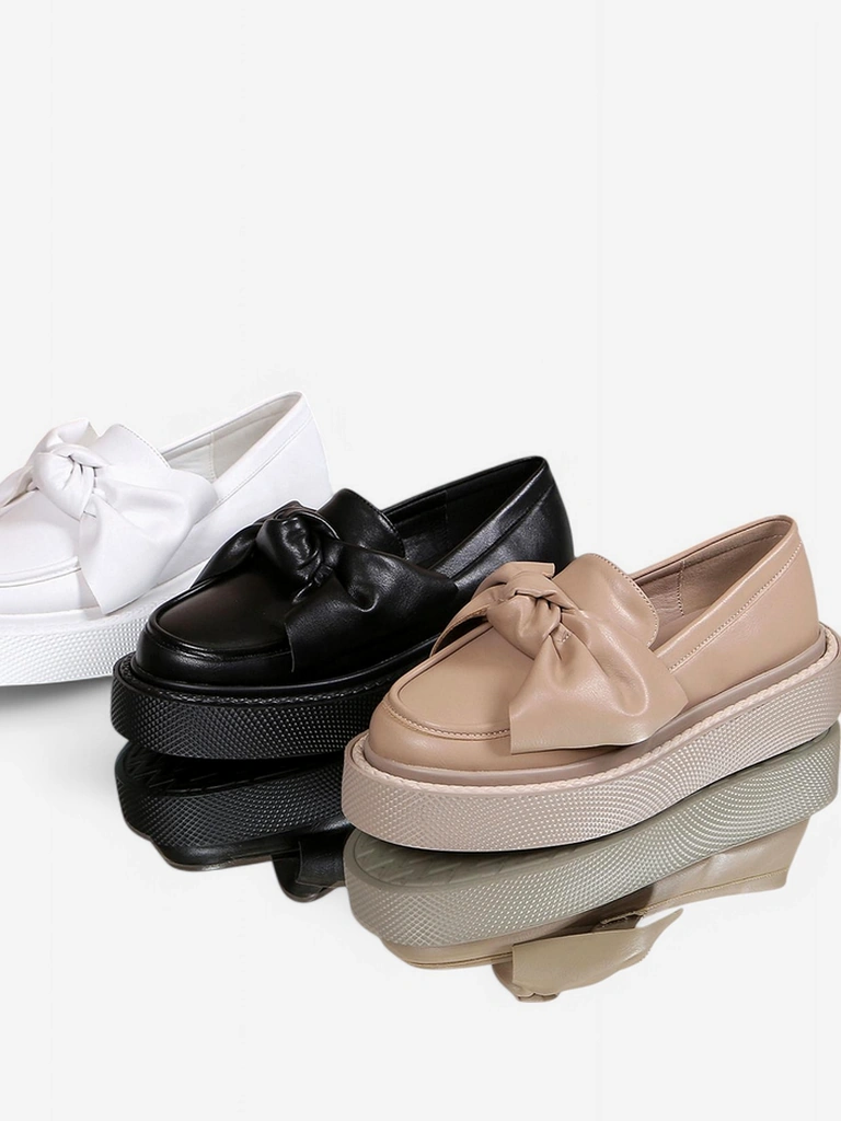 Royalfashion Elegantní dámské mokasíny s mašlí Ortto