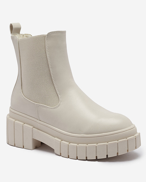 OUTLET Бежеві жіночі черевики на товстій підошві Fazzati-Footwear